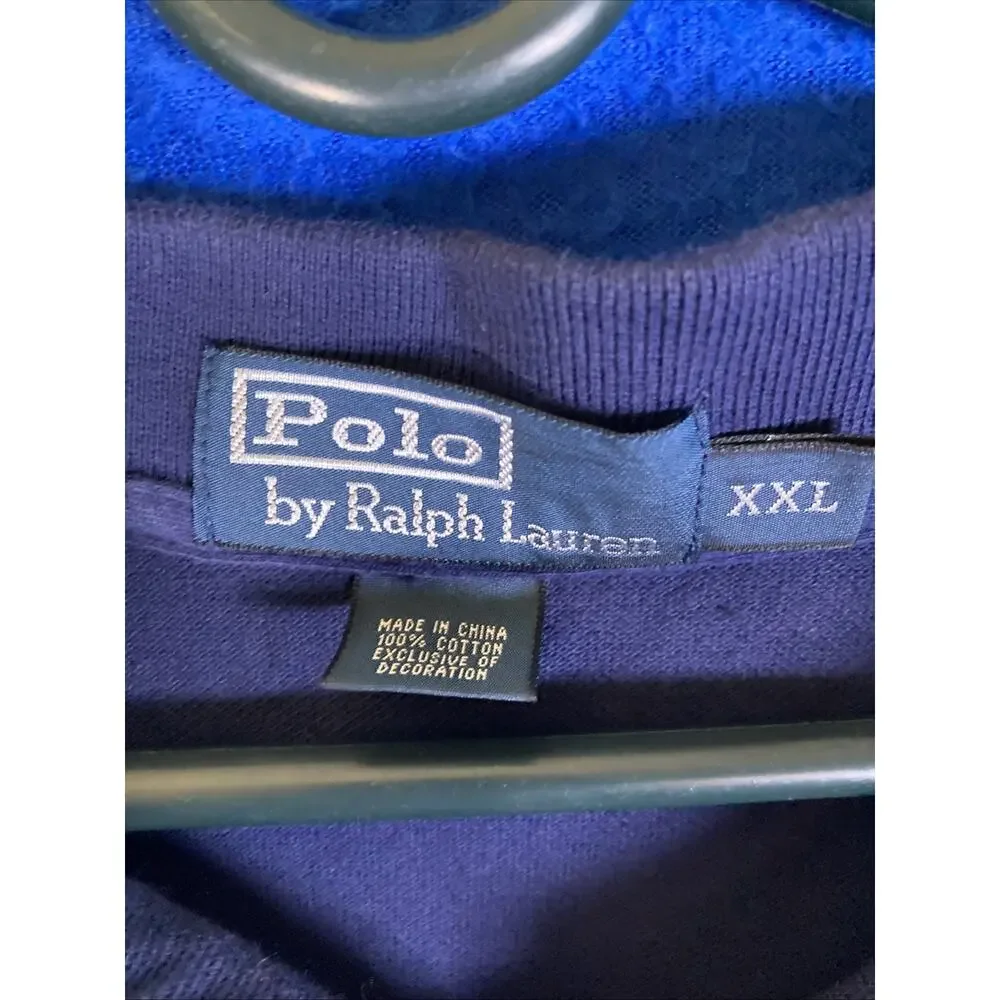 Polo By Ralph Lauren Men XXL Royal Blue Polo Shirt Short Sleeve red pony